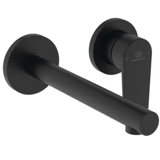 IDEAL STANDARD CERALIFE O - Wand-Waschtischarmatur 175x198x112.5 mm, 180 mm vertikaler Abstand bis Mitte Auslauf in schwarz, Kit 1 required, 3.8 l/min (3 bar), ohne Ablaufgarnitur - Strahlregler, FirmaFlow #BE019XG - Silk Black