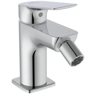 IDEAL STANDARD CERALIFE C - Bidet Armatur 48x123.5x126 mm, 95 mm vertikaler Abstand bis Mitte Auslauf in chrom, 3.8 l/min (3 bar), mit Ablaufgarnitur - EasyFix, Strahlregler, Einstellbarer Auslauf, FirmaFlow, SmartShine Oberfläche #BE059AA - Chrom