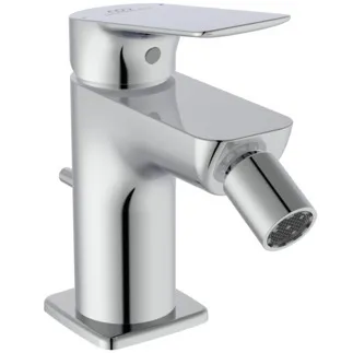 IDEAL STANDARD CERALIFE C - Bidet Armatur 48x140x126 mm, 95 mm vertikaler Abstand bis Mitte Auslauf in chrom, 3.8 l/min (3 bar), mit Ablaufgarnitur - EasyFix, Strahlregler, Einstellbarer Auslauf, FirmaFlow, SmartShine Oberfläche #BE124AA - Chrom