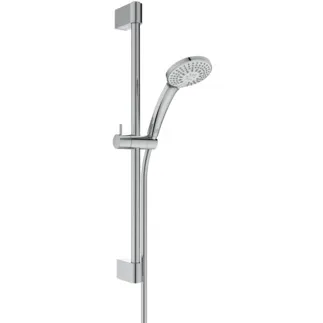 IDEAL STANDARD IDEALRAIN - Brausekombination mit Brausestange 143x318x644 mm in chrom, 8 l/min (3 bar) - Variable Strahlarten, Durchflussbegrenzer, Breite Brause #BE405AA - Chrom