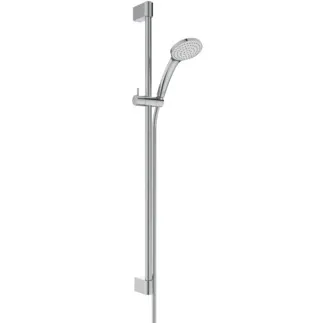 IDEAL STANDARD IDEALRAIN - Brausekombination mit Brausestange 143x318x944 mm in chrom, 8 l/min (3 bar) - Durchflussbegrenzer, Breite Brause #BE404AA - Chrom
