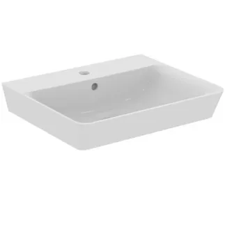 IDEAL STANDARD CONNECT AIR - Waschtisch 550x460x160 mm in weiß, 1 Hahnloch, mit Überlauf - IdealPlus #E0299MA - Weiß (Alpin) mit Ideal Plus
