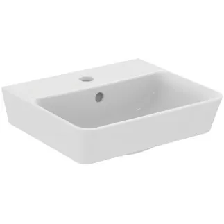 IDEAL STANDARD CONNECT AIR - Handwaschbecken 400x350x150 mm in weiß, 1 Hahnloch, mit Überlauf - Platzsparender Waschtisch, IdealPlus #E0307MA - Weiß (Alpin) mit Ideal Plus