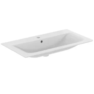 IDEAL STANDARD CONNECT AIR - Möbelwaschtisch 840x460x165 mm in weiß glänzend, 1 Hahnloch, mit Überlauf #E027901 - Weiß (Alpin)