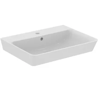 IDEAL STANDARD CONNECT AIR - Waschtisch 600x460x160 mm in weiß glänzend, 1 Hahnloch, mit Überlauf #E029801 - Weiß (Alpin)