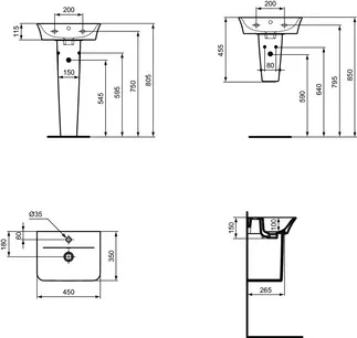 IDEAL STANDARD CONNECT AIR - Wandsäule 180x255x340 mm in weiß - IdealPlus #E0345MA - Weiß (Alpin) mit Ideal Plus, Bild 5