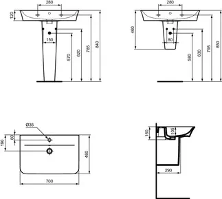 IDEAL STANDARD CONNECT AIR - Wandsäule 180x280x340 mm in weiß - IdealPlus #E0309MA - Weiß (Alpin) mit Ideal Plus, Bild 8
