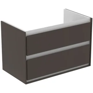 IDEAL STANDARD C.AIR - Waschtisch-Unterschrank 800x440x517 mm in braun matt / weiß matt, 2 Schubladen - SoftClosing, Vormontiert #E0819VY - Braun matt / weiß matt