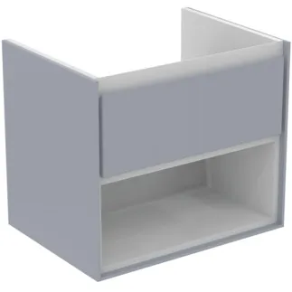 IDEAL STANDARD C.AIR - Waschtisch-Unterschrank 600x440x517 mm in hellgrau glänzend /weiß matt, 1 Schublade - SoftClosing, Vormontiert #E0826EQ - Hellgrau glänzend / weiß matt