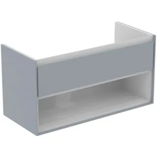IDEAL STANDARD C.AIR - Waschtisch-Unterschrank 1000x440x517 mm in hellgrau glänzend /weiß matt, 1 Schublade - SoftClosing, Vormontiert #E0828EQ - Hellgrau glänzend / weiß matt