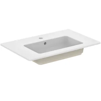 IDEAL STANDARD EUROVIT - Möbelwaschtisch 710x450x140 mm in weiß glänzend, 1 Hahnloch, mit Überlauf #E053501 - Weiß (Alpin)