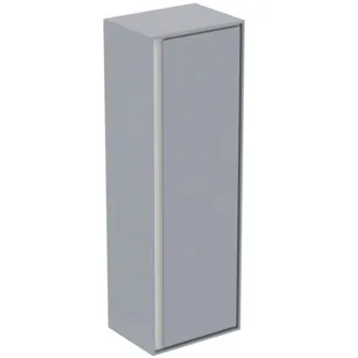 IDEAL STANDARD C.AIR - Schrank 400x300x1200 mm in hellgrau glänzend /weiß matt, 1 Tür - SoftClosing, Vormontiert, Nachhaltig gewonnenes Holz #E0834EQ - Hellgrau glänzend / weiß matt