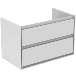 IDEAL STANDARD C.AIR - Waschtisch-Unterschrank 800x440x517 mm in weiß glänzend / weiß matt, 2 Schubladen - SoftClosing, Vormontiert #E0819B2 - Weiß glänzend / weiß matt