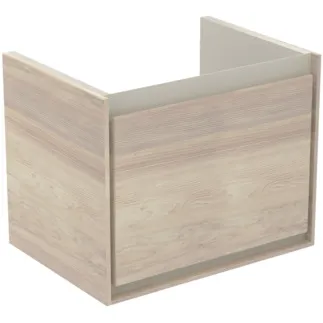 IDEAL STANDARD C.AIR - Waschtisch-Unterschrank 500x360x400 mm in pinie hell dekor, 1 Schublade - SoftClosing, Platzsparend, Vormontiert #E0817UK - Pinie hell Dekor/ braun matt