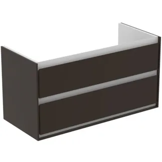 IDEAL STANDARD C.AIR - Waschtisch-Unterschrank 1000x440x517 mm in braun matt / weiß matt, 2 Schubladen - SoftClosing, Vormontiert #E0821VY - Braun matt / weiß matt