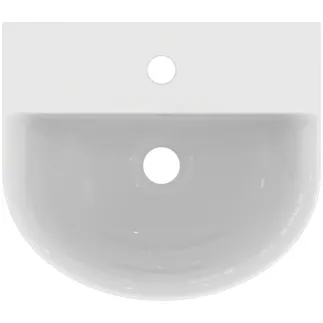 IDEAL STANDARD CONNECT AIR - Handwaschbecken 400x350x150 mm in weiß, 1 Hahnloch, mit Überlauf - Platzsparender Waschtisch, IdealPlus #E0701MA - Weiß (Alpin) mit Ideal Plus, Bild 4