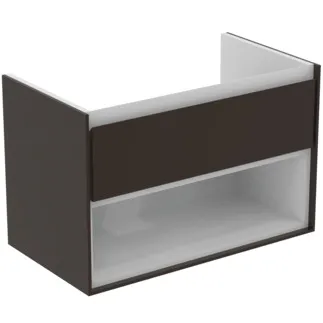 IDEAL STANDARD C.AIR - Waschtisch-Unterschrank 800x440x517 mm in braun matt / weiß matt, 1 Schublade - SoftClosing, Vormontiert #E0827VY - Braun matt / weiß matt