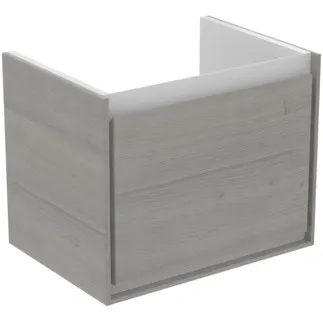 IDEAL STANDARD C.AIR - Waschtisch-Unterschrank 500x360x400 mm in eiche grau dekor / weiß matt, 1 Schublade - SoftClosing, Platzsparend, Vormontiert #E0817PS - Eiche grau Dekor / weiß matt