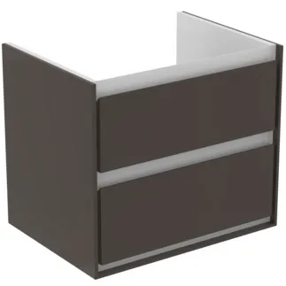 IDEAL STANDARD C.AIR - Waschtisch-Unterschrank 600x440x517 mm in braun matt / weiß matt, 2 Schubladen - SoftClosing, Vormontiert #E0818VY - Braun matt / weiß matt