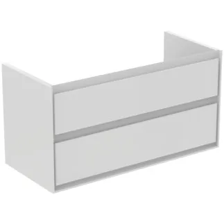 IDEAL STANDARD C.AIR - Waschtisch-Unterschrank 1000x440x517 mm in weiß glänzend / weiß matt, 2 Schubladen - SoftClosing, Vormontiert #E0821B2 - Weiß glänzend / weiß matt