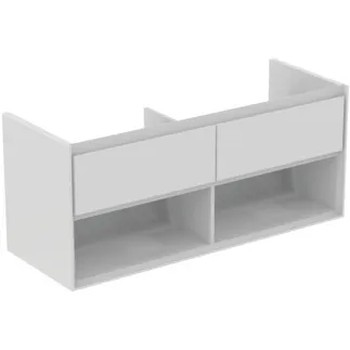 IDEAL STANDARD C.AIR - Waschtisch-Unterschrank 1200x440x517 mm in weiß glänzend / weiß matt, 2 Schubladen - SoftClosing, Vormontiert #E0829B2 - Weiß glänzend / weiß matt