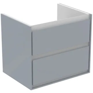 IDEAL STANDARD C.AIR - Waschtisch-Unterschrank 600x440x517 mm in hellgrau glänzend /weiß matt, 2 Schubladen - SoftClosing, Vormontiert #E0818EQ - Hellgrau glänzend / weiß matt