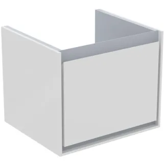 IDEAL STANDARD C.AIR - Waschtisch-Unterschrank 480x409x400 mm in weiß glänzend / hellgrau matt, 1 Schublade - SoftClosing, Vormontiert #E0844KN - Weiß glänzend / hellgrau matt