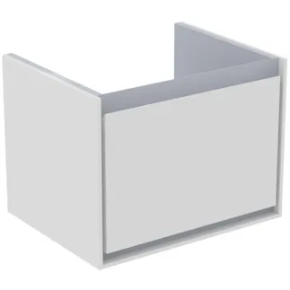 IDEAL STANDARD C.AIR - Waschtisch-Unterschrank 530x409x400 mm in weiß glänzend / hellgrau matt, 1 Schublade - SoftClosing, Vormontiert #E0846KN - Weiß glänzend / hellgrau matt