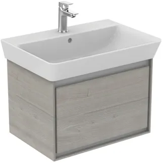 IDEAL STANDARD C.AIR - Waschtisch-Unterschrank 580x409x400 mm in eiche grau dekor / weiß matt, 1 Schublade - SoftClosing, Vormontiert #E0847PS - Eiche grau Dekor / weiß matt