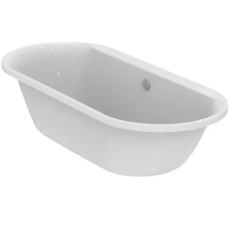 IDEAL STANDARD CONNECT AIR - Oval-Badewanne 1800x800x475 mm in weiß glänzend, ohne Hahnloch, mit Überlauf, ohne Ablaufgarnitur - Reinigungsmittelbeständig, Lichtbeständig #E106801 - Weiß (Alpin)