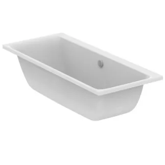 IDEAL STANDARD CONNECT AIR - Körperform-Badewanne 1700x750x475 mm in weiß glänzend, ohne Hahnloch, mit Überlauf, ohne Ablaufgarnitur - Reinigungsmittelbeständig, Lichtbeständig #E106601 - Weiß (Alpin)