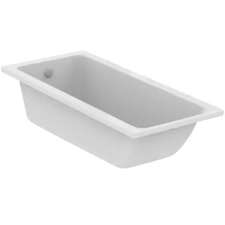 IDEAL STANDARD CONNECT AIR - Körperform-Badewanne 1700x750x465 mm in weiß glänzend, ohne Hahnloch, mit Überlauf, ohne Ablaufgarnitur - Reinigungsmittelbeständig, Lichtbeständig #E106401 - Weiß (Alpin)