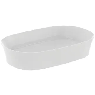 IDEAL STANDARD IPALYSS - Schale 600x380x120 mm in weiß seidenmatt, ohne Hahnloch, ohne Überlauf - Diamatec, Platzsparender Waschtisch #E1396V1 - Seidenweiß