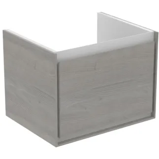 IDEAL STANDARD C.AIR - Waschtisch-Unterschrank 530x409x400 mm in eiche grau dekor / weiß matt, 1 Schublade - SoftClosing, Vormontiert #E0846PS - Eiche grau Dekor / weiß matt