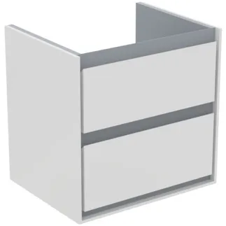 IDEAL STANDARD C.AIR - Waschtisch-Unterschrank 530x409x517 mm in weiß glänzend / hellgrau matt, 2 Schubladen - SoftClosing, Vormontiert #E1606KN - Weiß glänzend / hellgrau matt