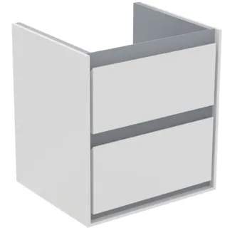 IDEAL STANDARD C.AIR - Waschtisch-Unterschrank 480x409x517 mm in weiß glänzend / hellgrau matt, 2 Schubladen - SoftClosing, Vormontiert #E1607KN - Weiß glänzend / hellgrau matt