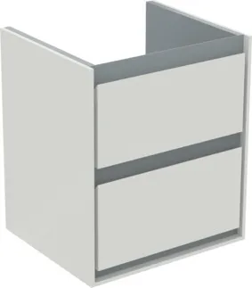 IDEAL STANDARD C.AIR - Waschtisch-Unterschrank 430x402x517 mm in weiß glänzend / hellgrau matt, 2 Schubladen - SoftClosing, Vormontiert #E1608KN - Weiß glänzend / hellgrau matt