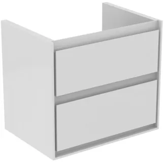 IDEAL STANDARD C.AIR - Waschtisch-Unterschrank 580x409x517 mm in weiß glänzend / weiß matt, 2 Schubladen - SoftClosing, Vormontiert #E1605B2 - Weiß glänzend / weiß matt