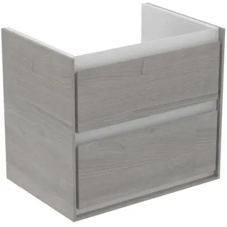 IDEAL STANDARD C.AIR - Waschtisch-Unterschrank 580x409x517 mm in eiche grau dekor / weiß matt, 2 Schubladen - SoftClosing, Vormontiert #E1605PS - Eiche grau Dekor / weiß matt