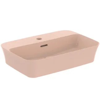 IDEAL STANDARD IPALYSS - Schale 550x380x145 mm in nude, 1 Hahnloch, mit Überlauf - Diamatec, Platzsparender Waschtisch #E2077V7 - Nude