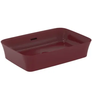 IDEAL STANDARD IPALYSS - Schale 550x380x145 mm in granatapfel, ohne Hahnloch, mit Überlauf - Diamatec, Platzsparender Waschtisch #E2078V6 - Granatapfel