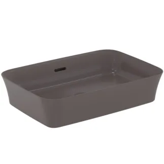 IDEAL STANDARD IPALYSS - Schale 550x380x145 mm in schiefergrau, ohne Hahnloch, mit Überlauf - Diamatec, Platzsparender Waschtisch #E2078V5 - Schiefergrau