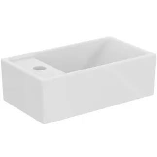 IDEAL STANDARD I.LIFE S - Handwaschbecken 370x210x120 mm in weiß glänzend, 1 Hahnloch, ohne Überlauf - Platzsparender Waschtisch #E211301 - Weiß (Alpin)