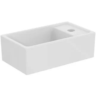 IDEAL STANDARD I.LIFE S - Handwaschbecken 370x210x120 mm in weiß glänzend, 1 Hahnloch, ohne Überlauf - Platzsparender Waschtisch #E211201 - Weiß (Alpin)