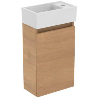 IDEAL STANDARD EUROVIT+ - Möbelpaket 370x210x670 mm in Hamilton eiche, 1 Hahnloch, ohne Überlauf, 1 Tür - Grifflos, SoftClosing #R0569Y8 - Hamilton eiche