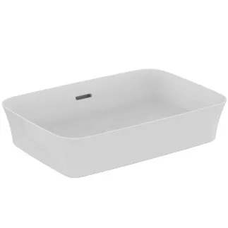 IDEAL STANDARD IPALYSS - Schale 550x380x145 mm in weiß glänzend, ohne Hahnloch, mit Überlauf - Diamatec, Platzsparender Waschtisch #E207801 - Weiß (Alpin)