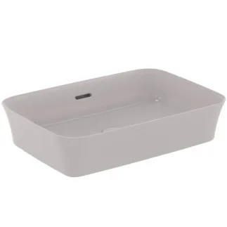 IDEAL STANDARD IPALYSS - Schale 550x380x145 mm in betongrau, ohne Hahnloch, mit Überlauf - Diamatec, Platzsparender Waschtisch #E2078V9 - Betongrau