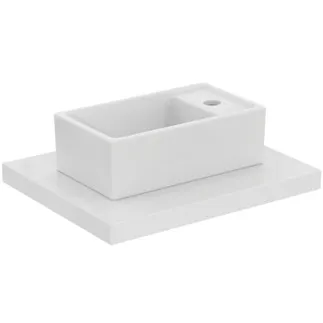 IDEAL STANDARD I.LIFE S - Handwaschbecken 370x210x120 mm in weiß glänzend, 1 Hahnloch, ohne Überlauf - Platzsparender Waschtisch #E210901 - Weiß (Alpin)