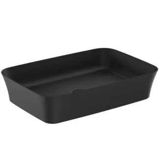 IDEAL STANDARD IPALYSS - Schale 550x380x125 mm in schwarz seidenmatt, ohne Hahnloch, ohne Überlauf - Diamatec, Platzsparender Waschtisch #E2076V3 - Schwarz
