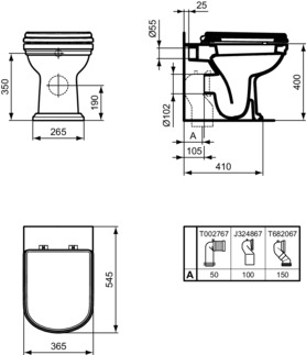 IDEAL STANDARD CALLA - Sandwich Sitz 365x430x50 mm in weiß glänzend - SoftClosing WC #E251801 - Weiß (Alpin), Bild 9